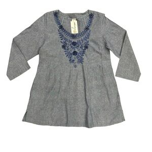 Abrazo Laura Blue Chambray Tunic